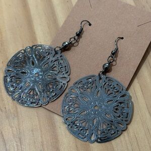 Boho Round Filigree Drop Earrings